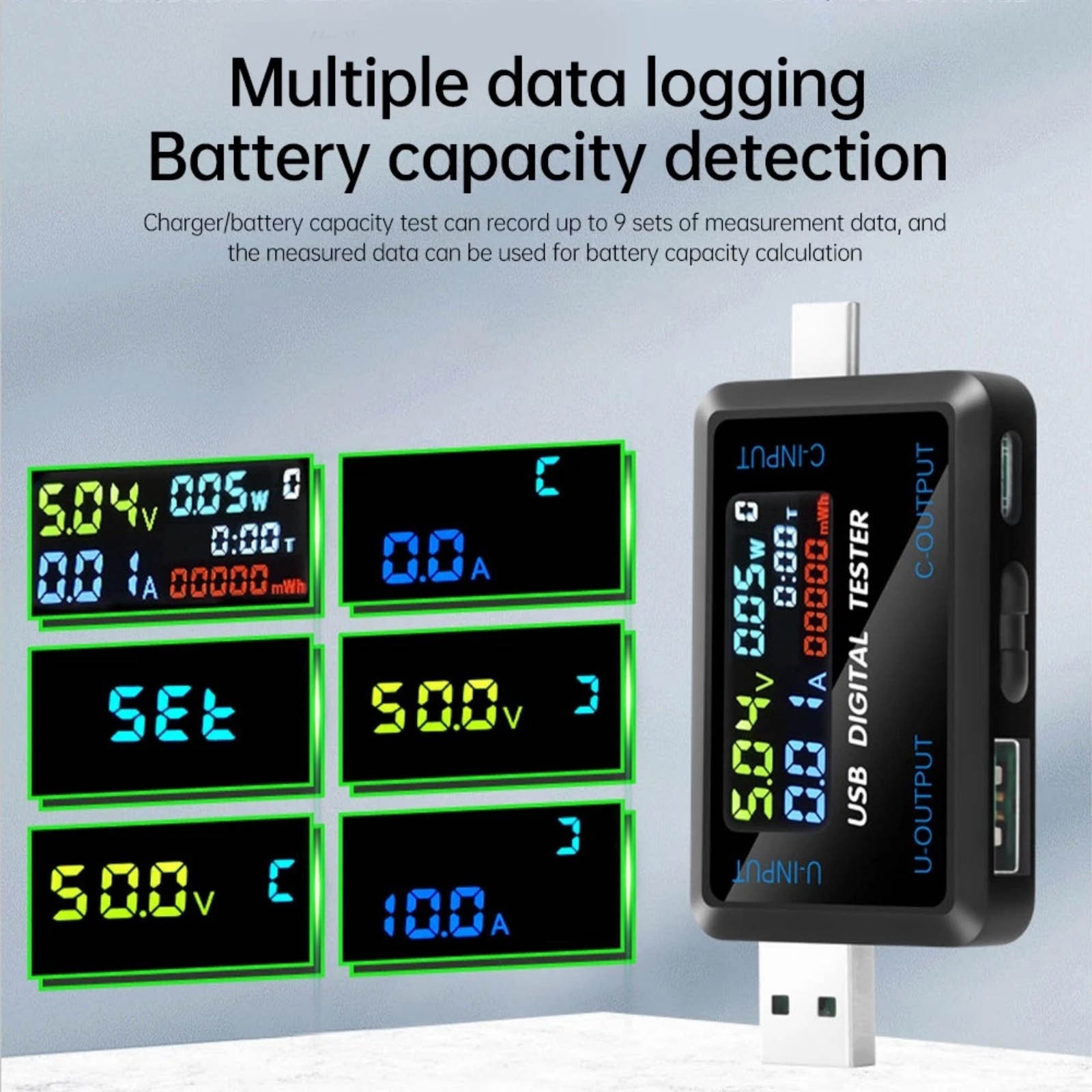 High Quality USB C Power Meter with LCD Display for Fast Charging Detection