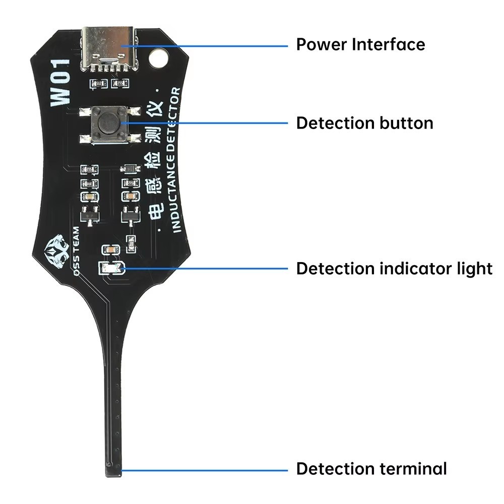 W01 Inductor Detector Tool for Mobile Phone Motherboard Coil Tester Fault Check