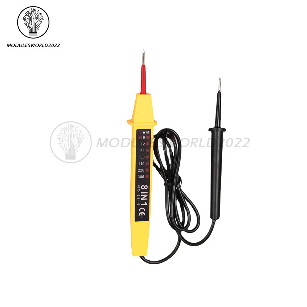 8-In-1 Car Electric Voltage Tester Detector A380 Polarity Test Pen AC DC 6V-380V