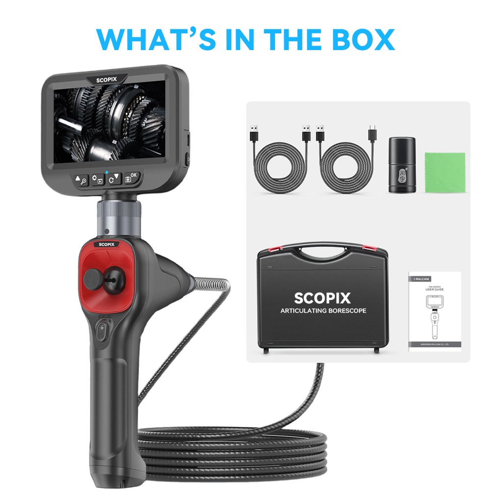 SALE! Ralcam 4-Way 720° Inspection Borescope Endoscope Camera 3.3ft Semi Rigid