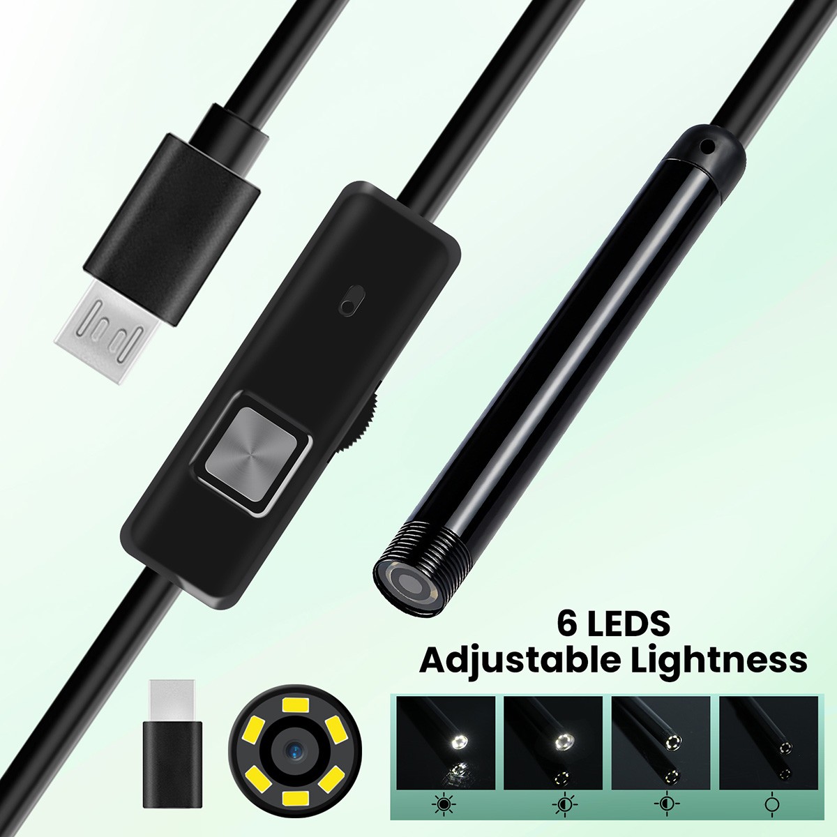 16.4ft/6.5ft Inspection Scope Camera For Android Cell Phone USB Type-C Endoscope