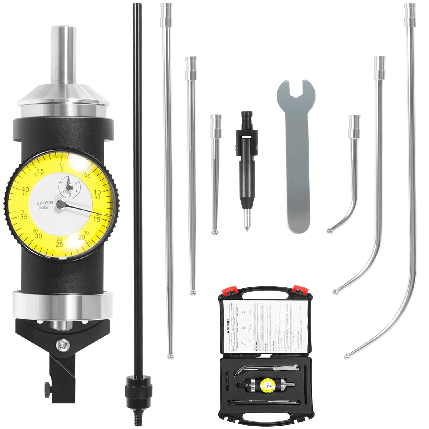 Co-Ax Indicator Tool Set, 0-0.15 inch by .0005” Graduations, Coaxial Centering