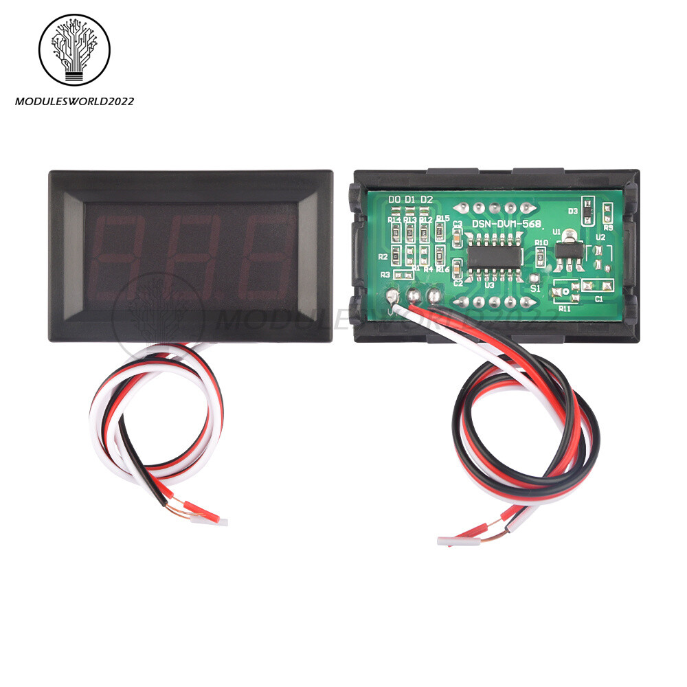 DC0V-100V Panel Meter Digital Voltmeter Three Wires 5Color 0.56 inch LED Display