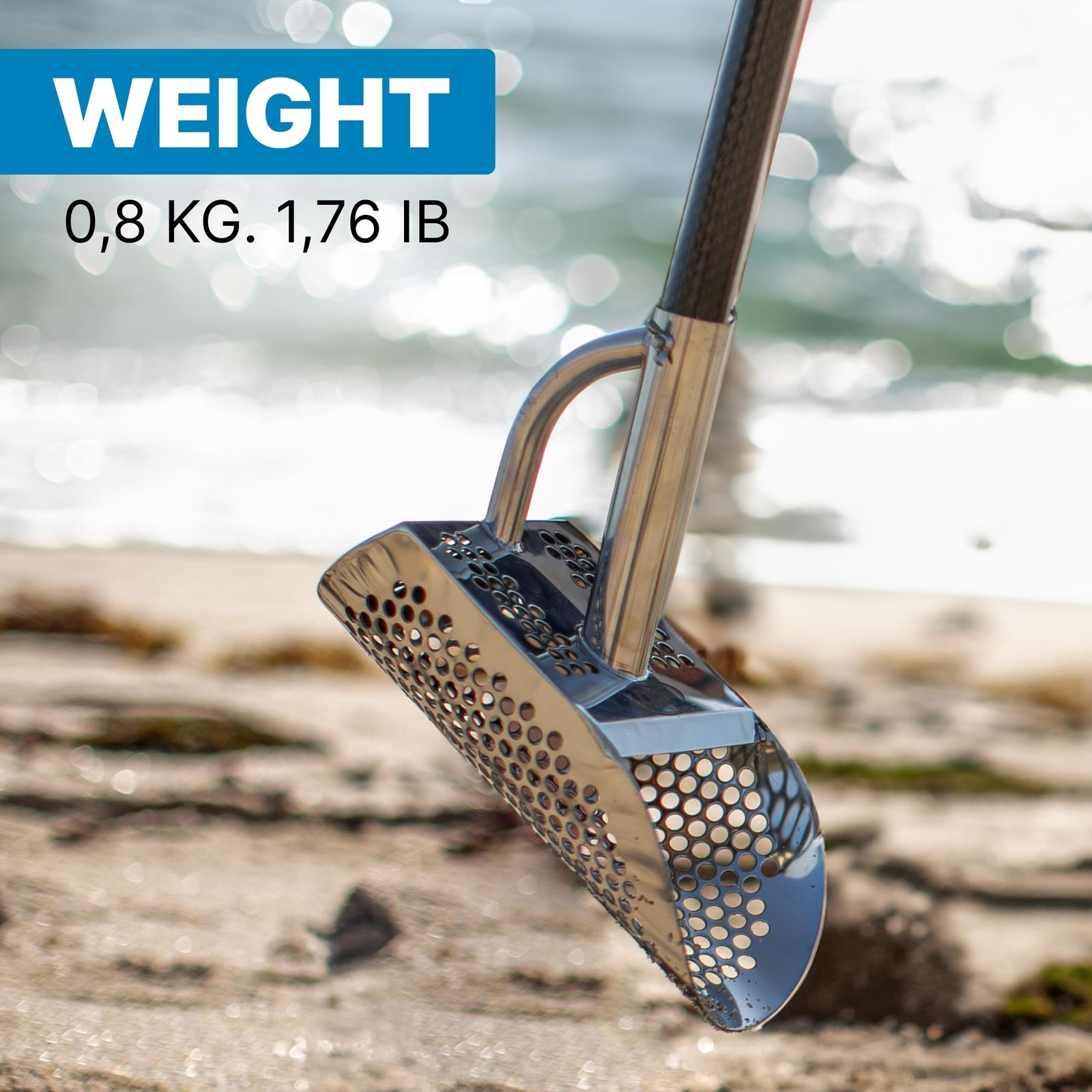 CKG Sand Scoop Metal Detector Shovel Stainless Steel for Beach Treasure Hunti…