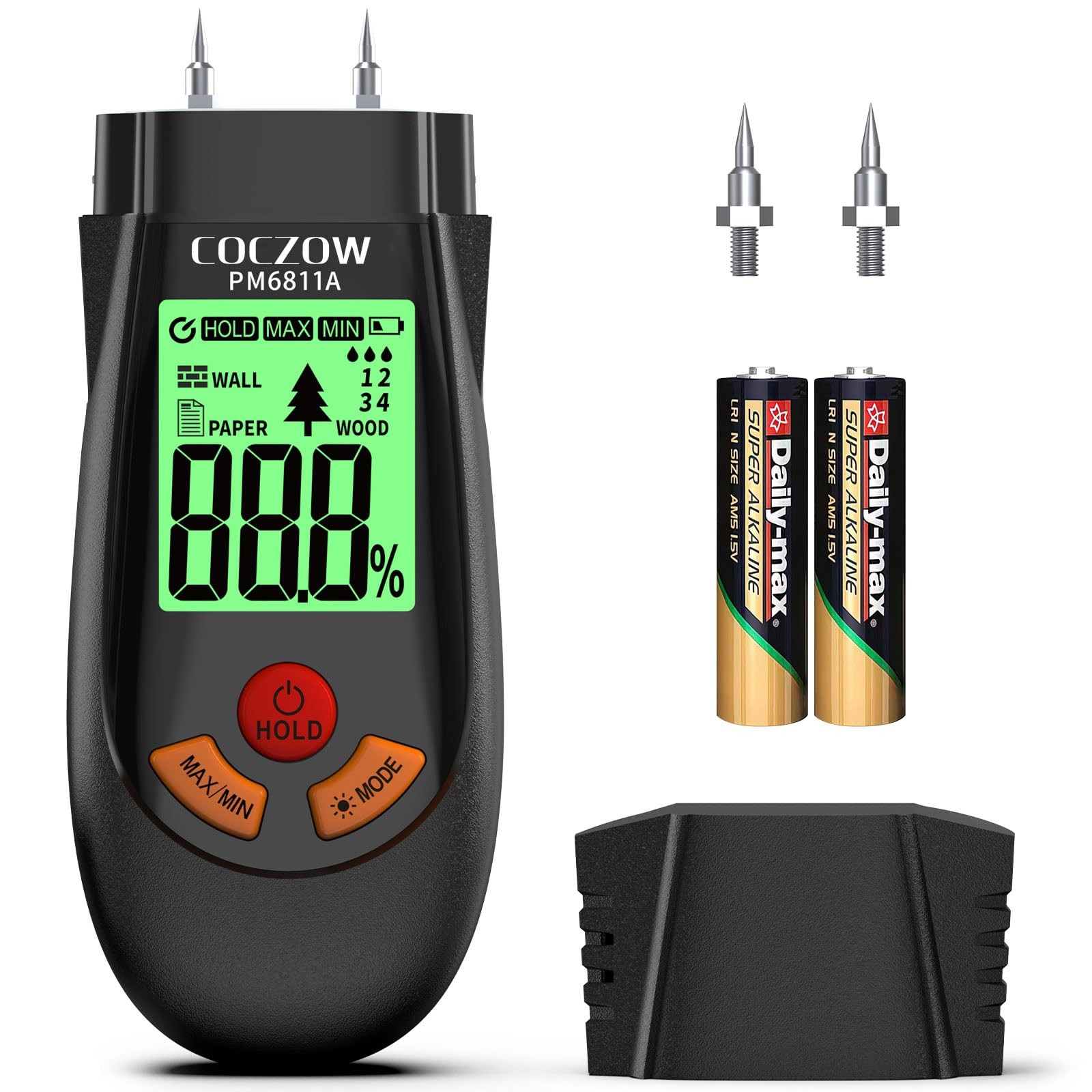 Wood Moisture Meter, with Battery and LCD Display, Suitable for Quick Determi…