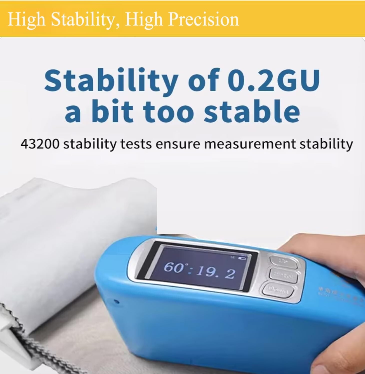 60 Degree Glossmeter Gloss Meter with 0-1000GU Data Storage 100 Standard Samples