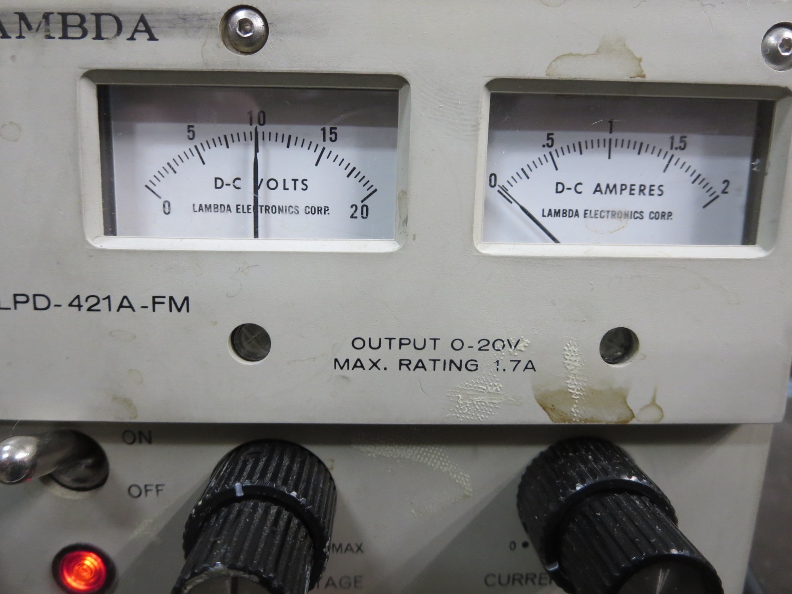 Lambda LPD-421A-FM DC PowerSupply Dual Adjustable Out:0-20V 1.7A See Pics Used