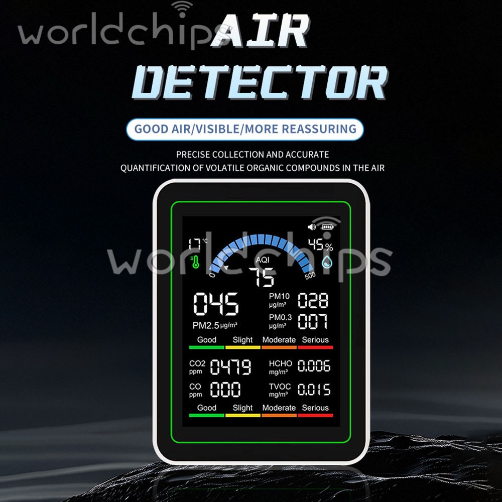 10-in-1 Air Quality Detector PM2.5 PM10 PM HCHO TVOC CO CO2 Formaldehyde Monitor