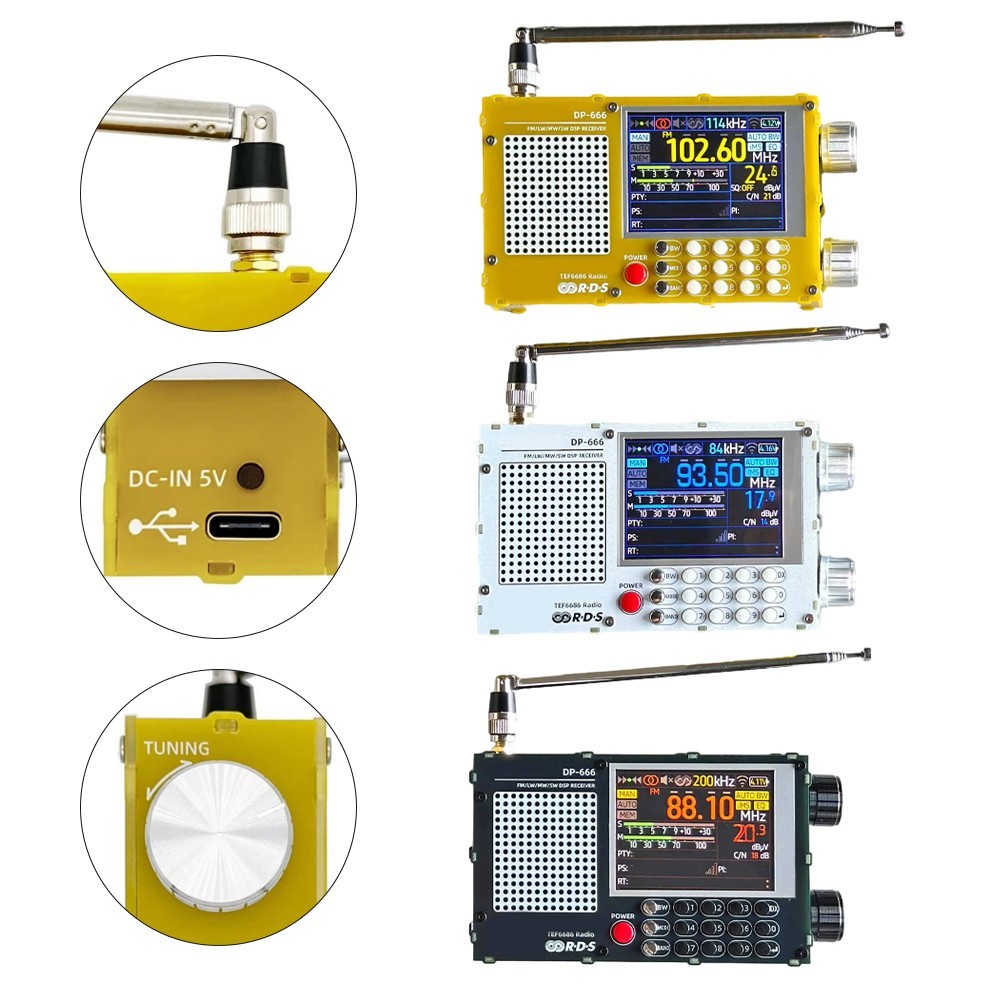for fm AM Shortwave Radio DP666 with Touchscreen and Multi Language Support