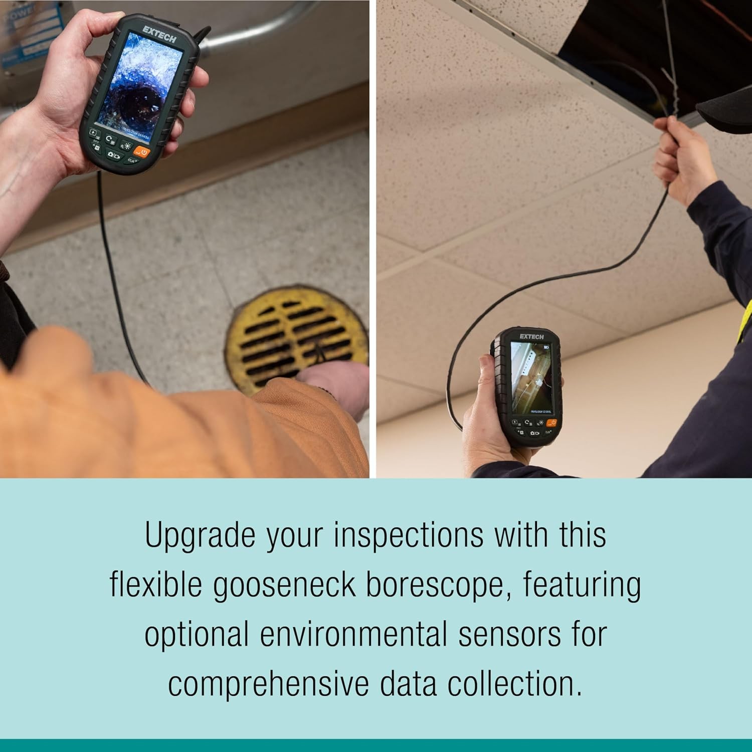 5.5mm Borescope Inspection Camera with 4.3″ LCD Monitor and Light