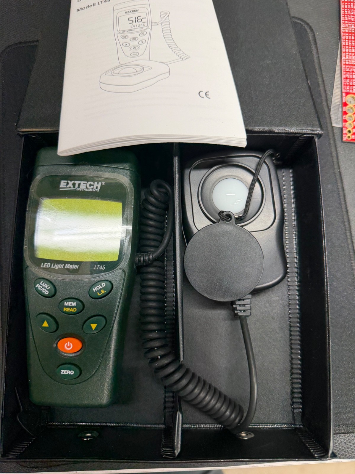Extech LT45 Color LED Light Meter Digital Lux Foot Candle Tester Industrial Pros