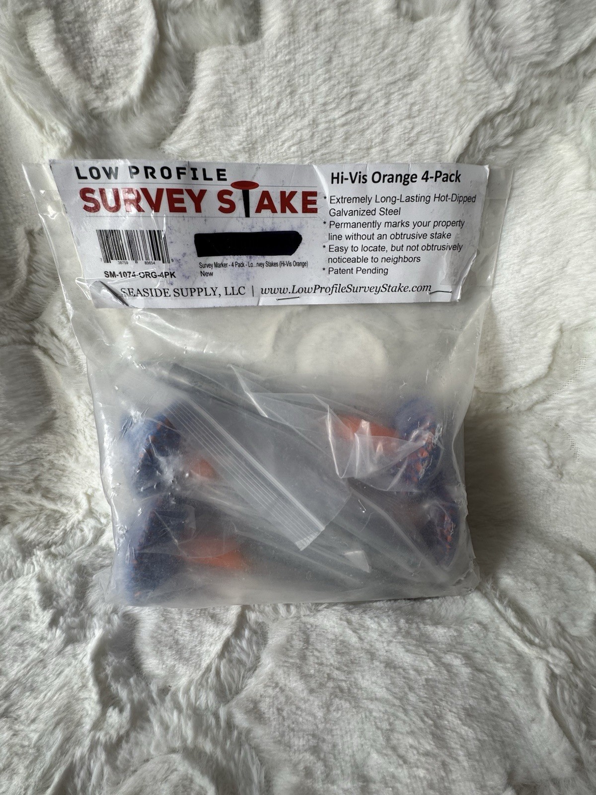 Low Profile Survey Stakes Hi-Vis Orange – 4 Pack
