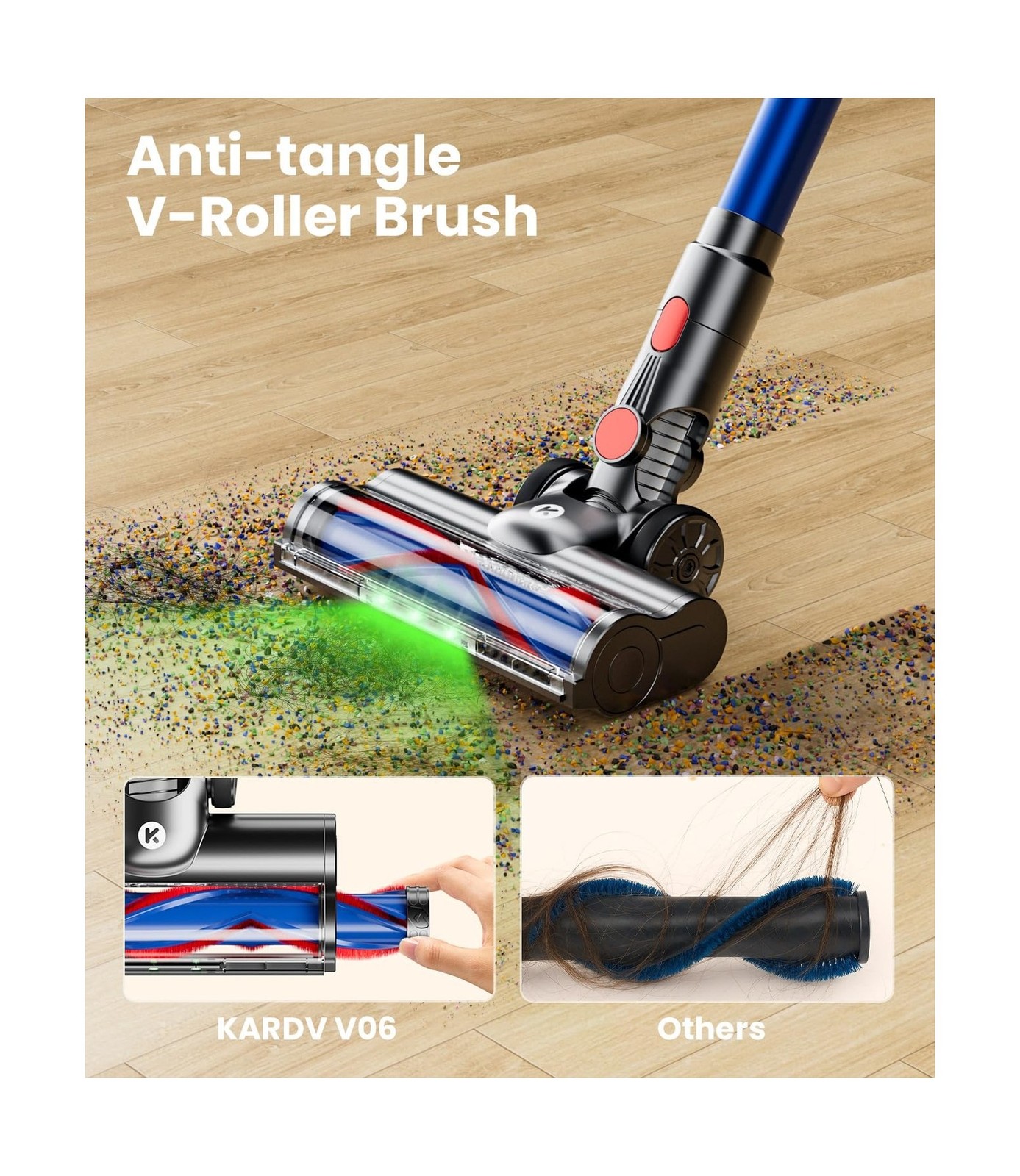 KARDV Cordless Vacuum Cleaner, 500W/40Kpa Vacuum Cleaners for H… USA FAST SHIP