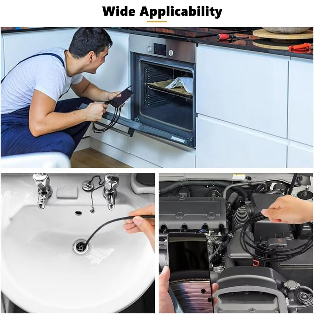 Dual Lens Borescope Endoscope Inspection Camera for iPhone iPad Samsung Android
