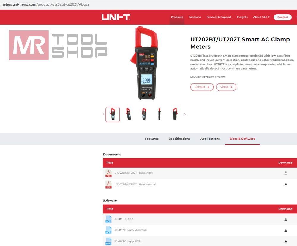 UNI-T Clamp Meter Digital Multimeter Bluetooth T-RMS L.P.F Inrush Current Tester