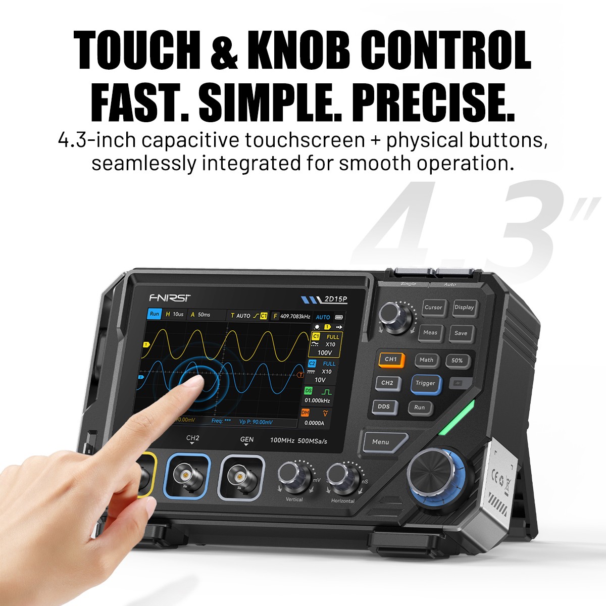 FNIRSI 2D15P Touchscreen Digital Oscilloscope Multimeter Signal Generator ..