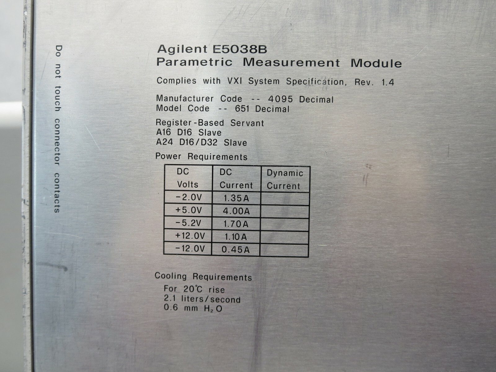 Agilent, E5038B (Malaysia), Parametric Measurement Module, E5038-69002, Rev C