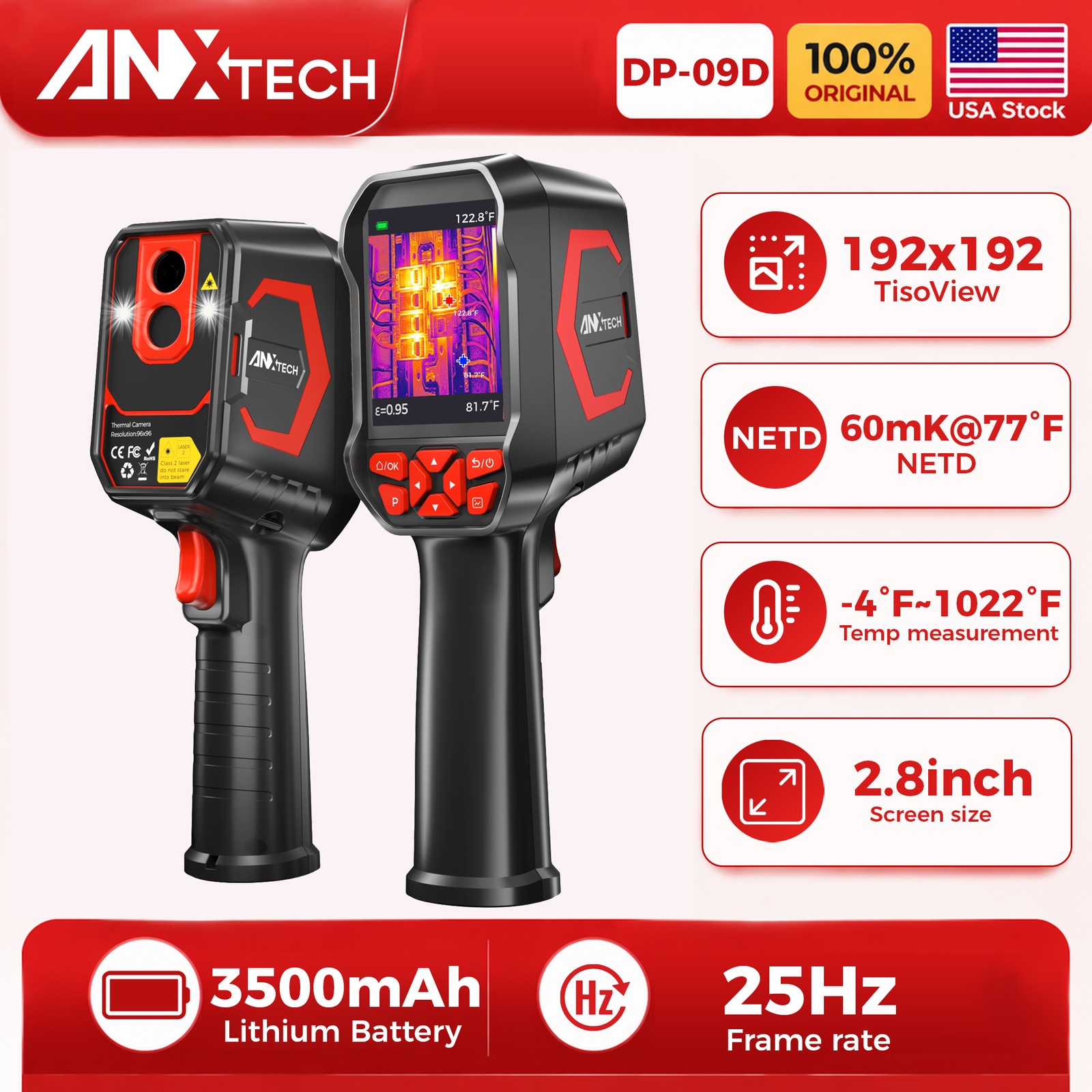 ANXTECH Infrared Thermal Camera TISR 192*192 Handheld Thermal Imaging