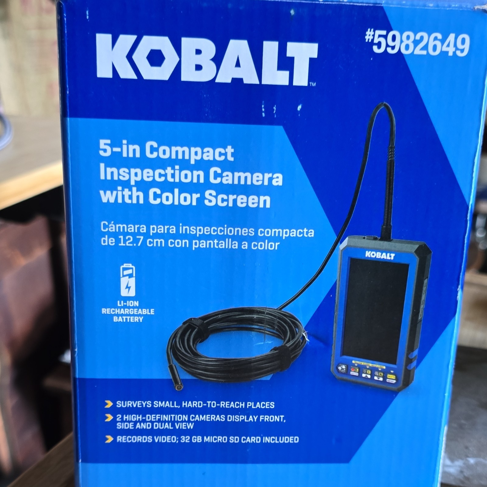 Kobalt Digital Inspection Camera 16.4ft IP67 LCD USB-C MicroSD MPN 5982649