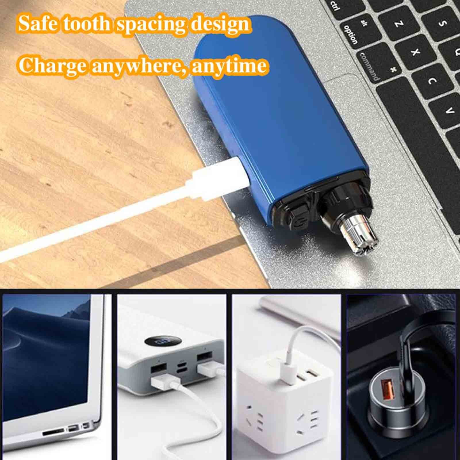 Portable Cordless Nose & Ear Hair Trimmer Shaver -USB Fast Charge Grooming Tool