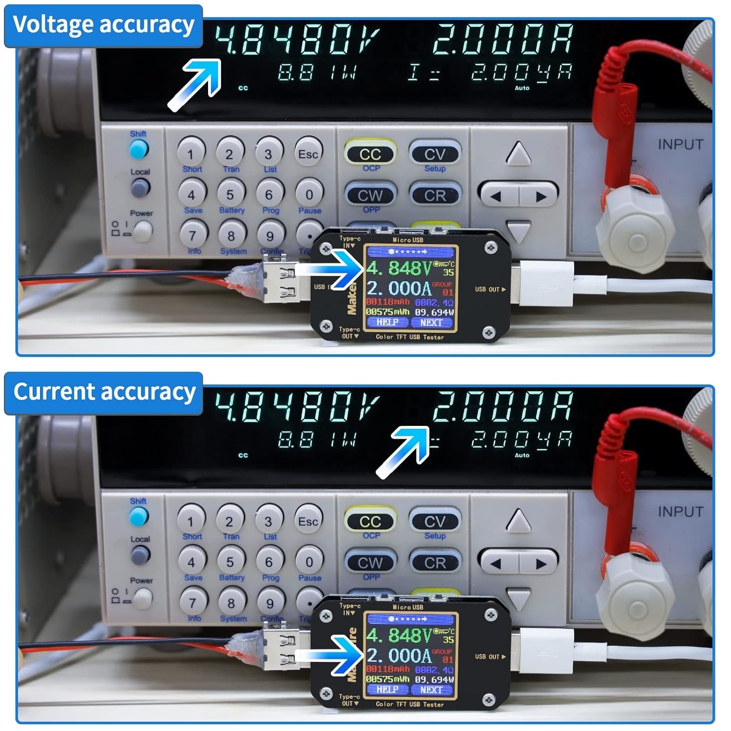 USB Multimeter USB Voltmeter Ammeter Load Tester USB Voltage Current PD Batte…