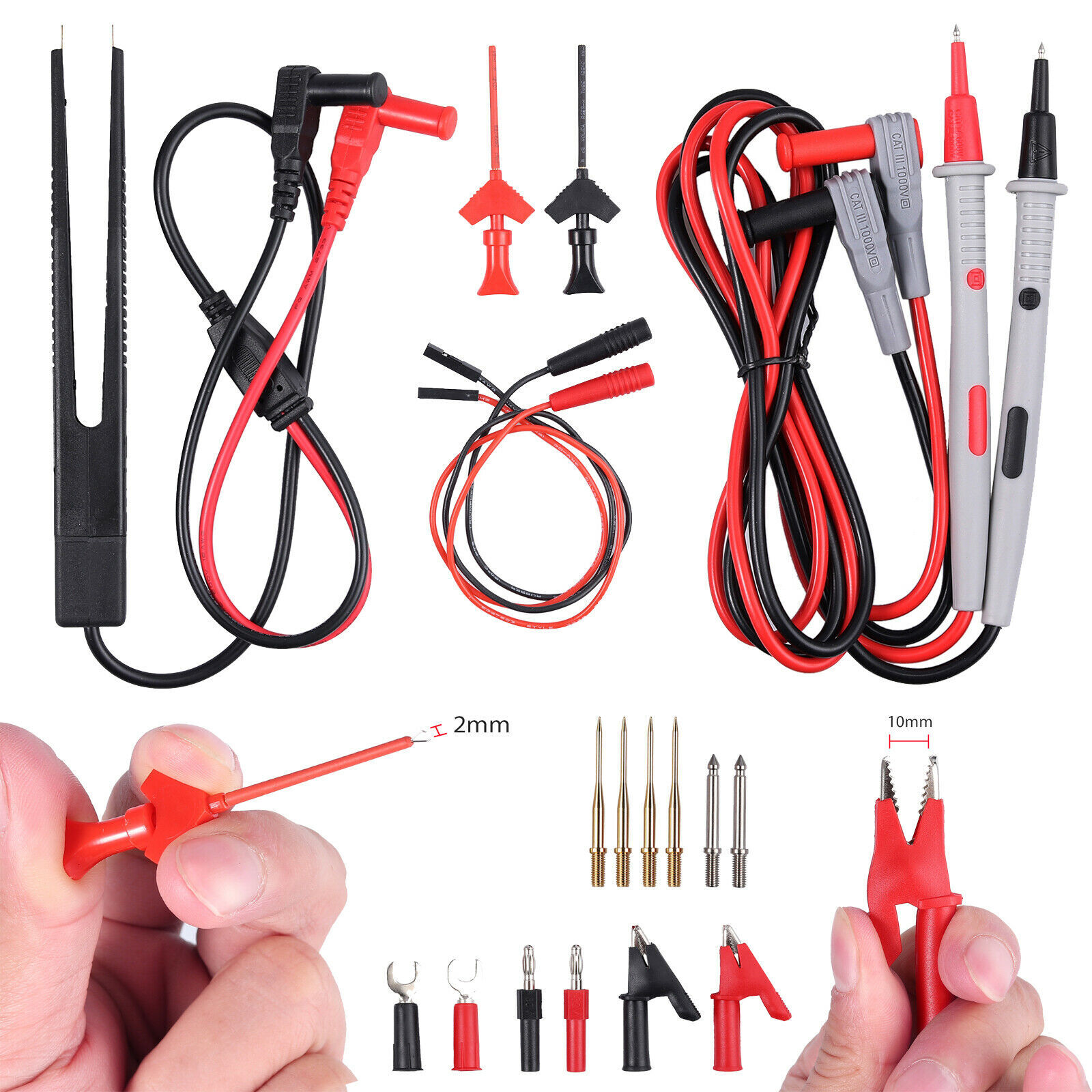 21 Pcs Electrical Multimeter Test Leads Kit Voltmeter Tester Leads Set For Fluke