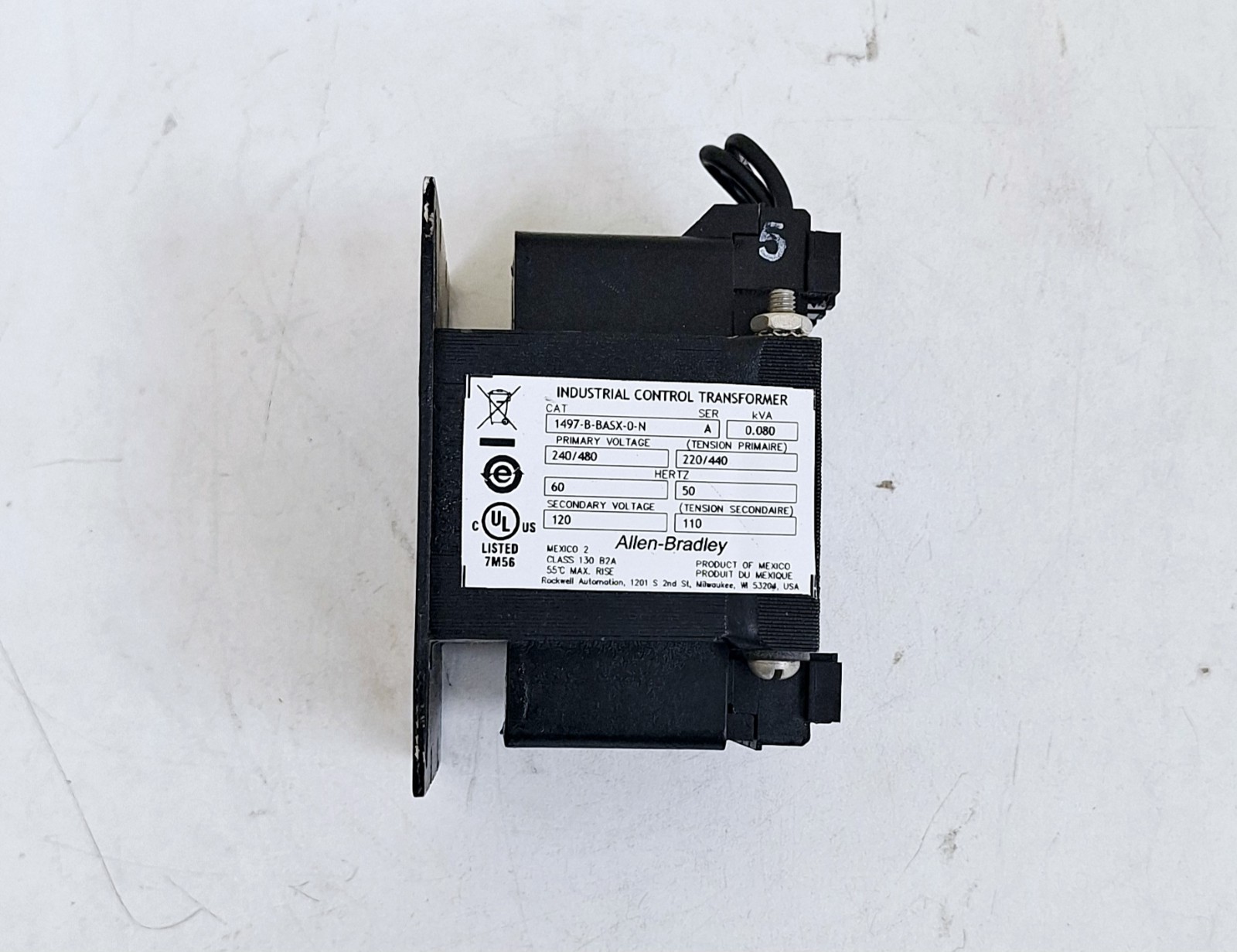 Allen-Bradley 1497-B-BASX-0-N Series A Industrial Control Transformer 0.080 kVA