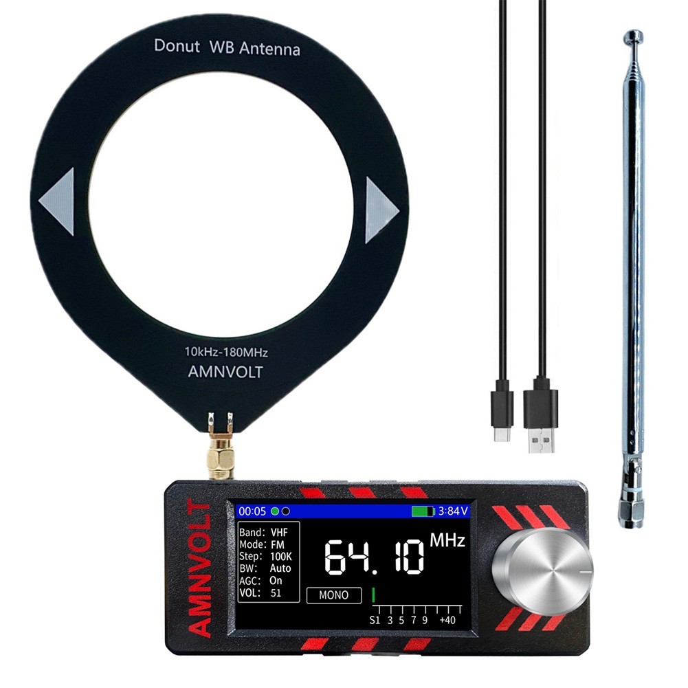 1.9 Inch Screen Full-band Radio 1W Built-in Speaker 3.5mm Audio Interface