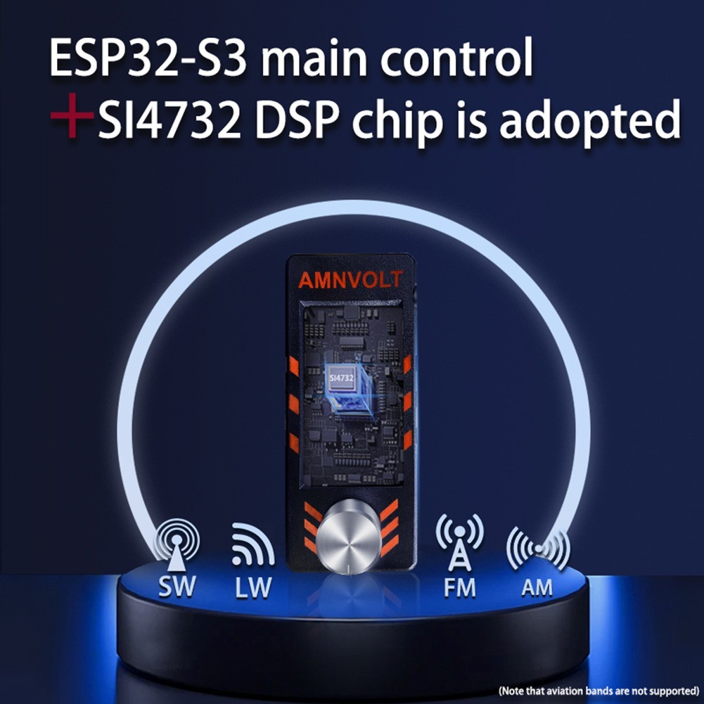 1.9 Inch Screen Full-band Radio 1W Built-in Speaker 3.5mm Audio Interface