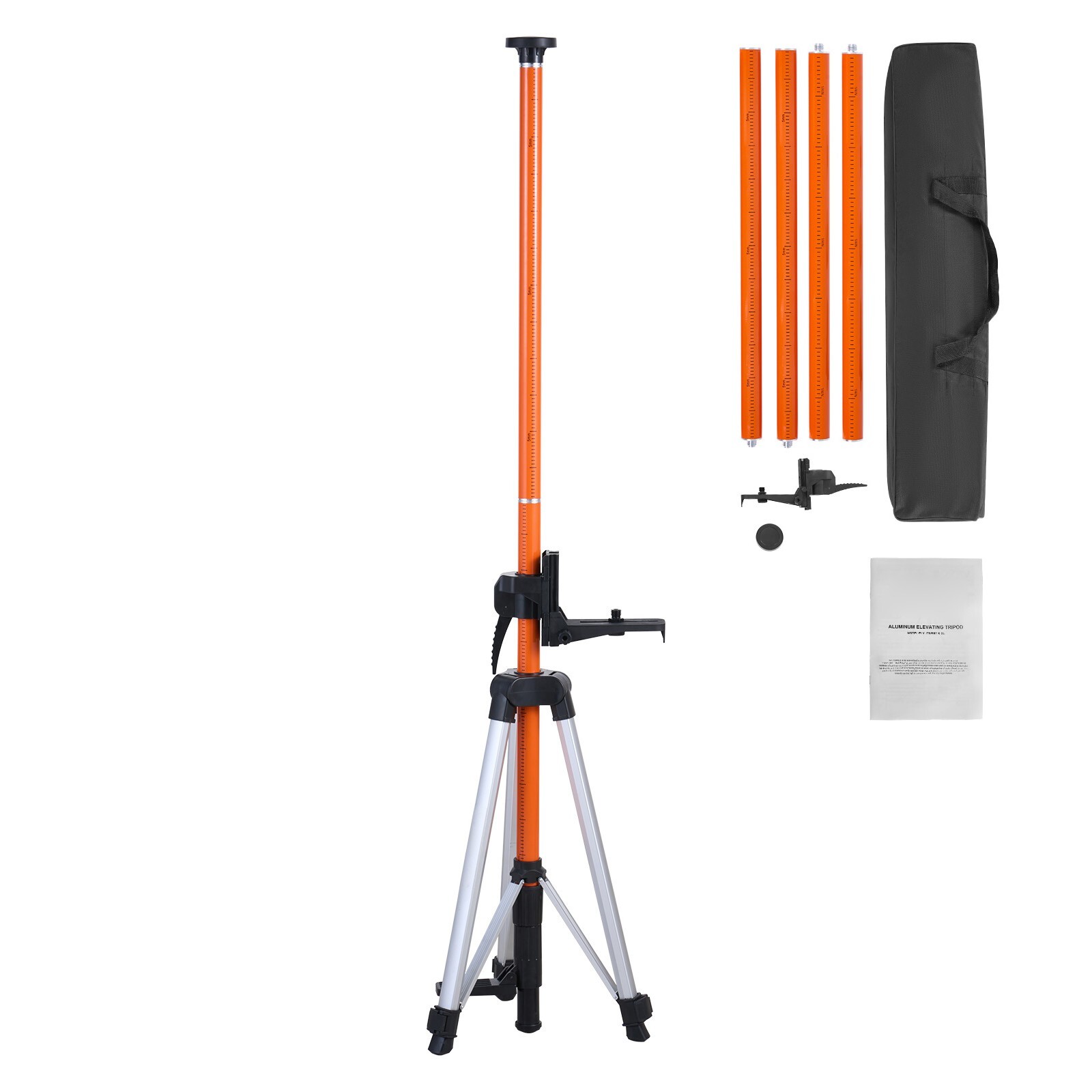 VEVOR Laser Level Tripod 1/4″-20 & 5/8″-11 Thread 40.94-133.85 in Height Adjust