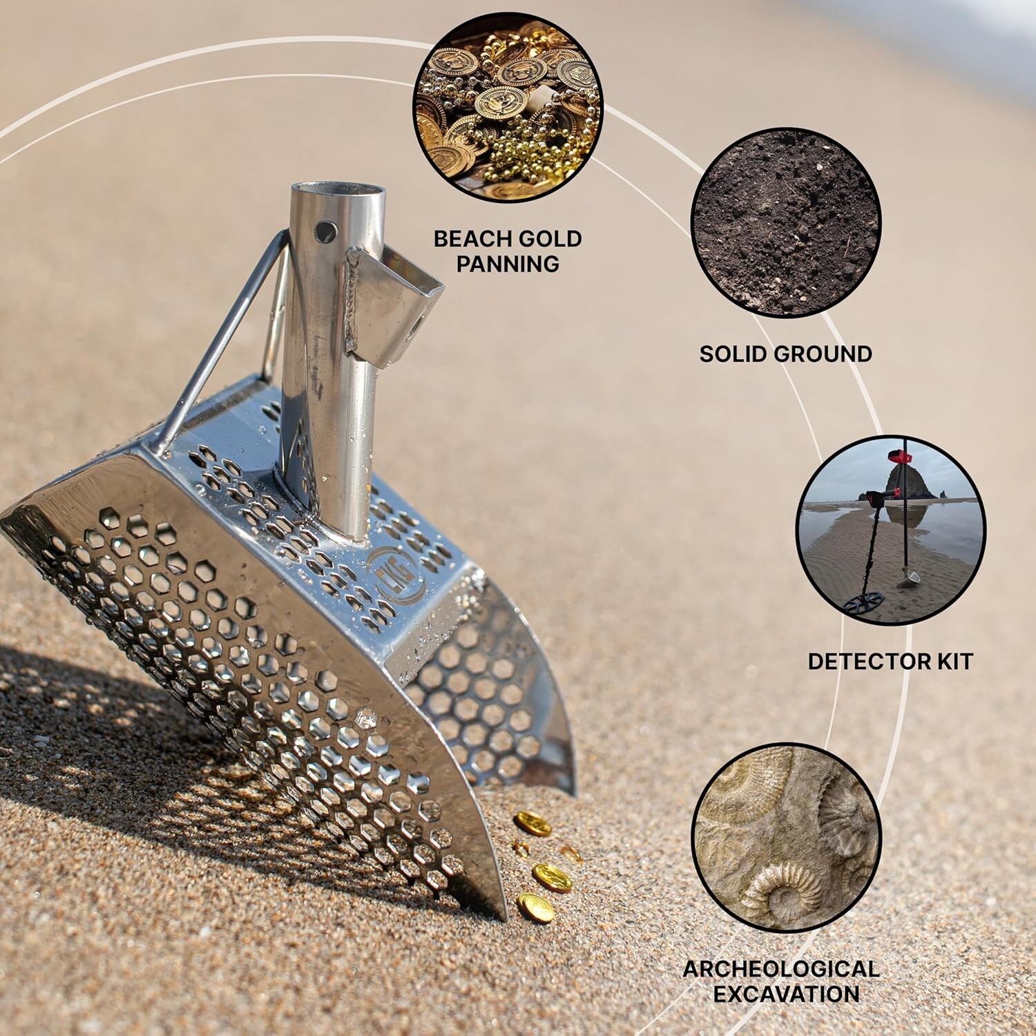CKG Sand Scoop Metal Detector Carbon Handle Pole Detecting Scoops Shovel Rod