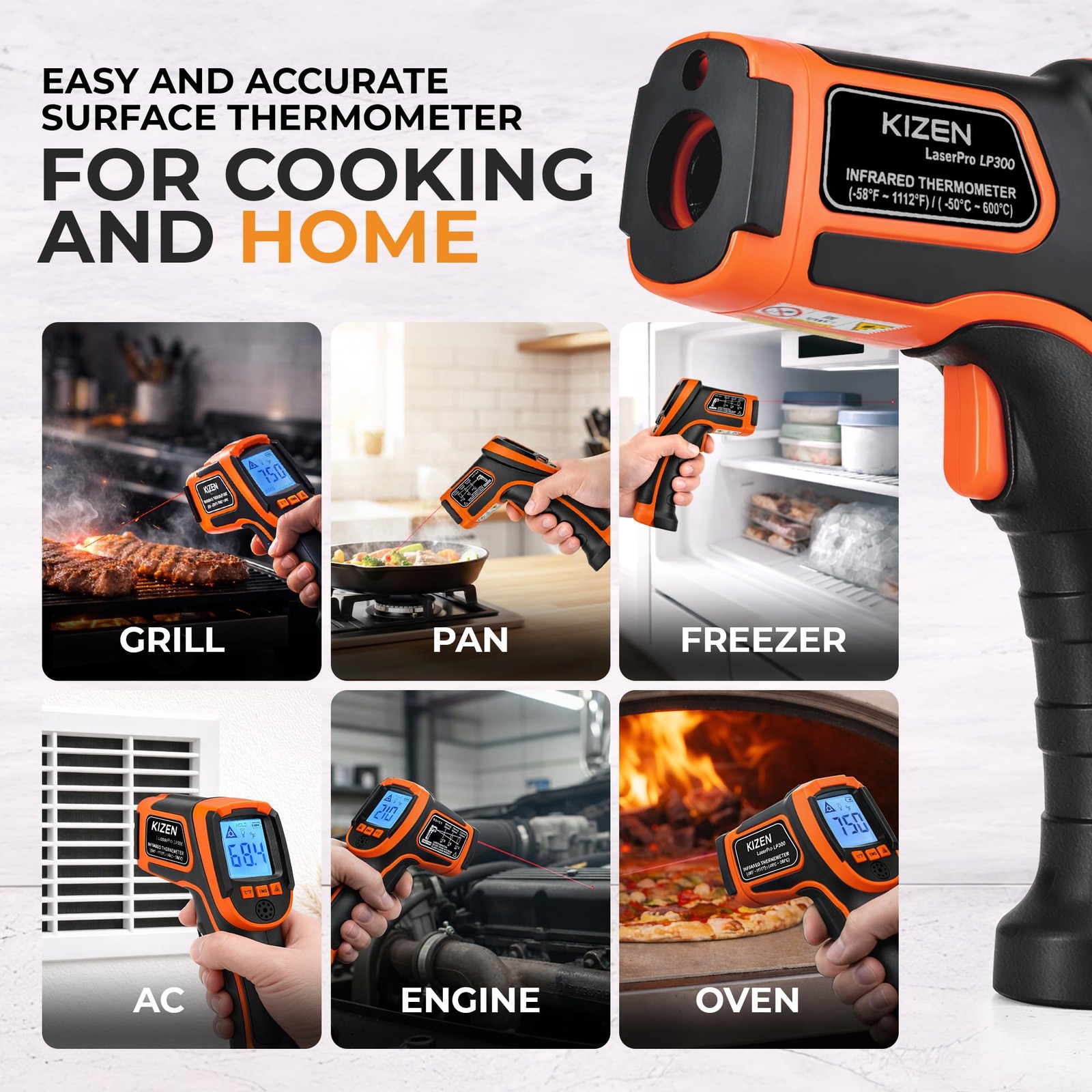 Infrared Temperature Gun – Handheld Surface Infrared Thermometer for Griddle,…
