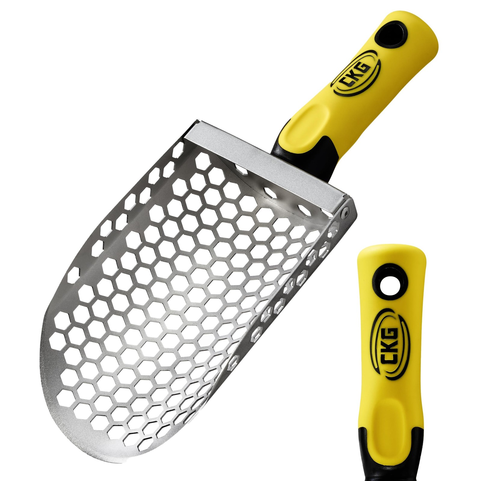 CKG Hand Sand Scoop for Metal Detecting with Ergonomic Yellow Handle, Metal D…