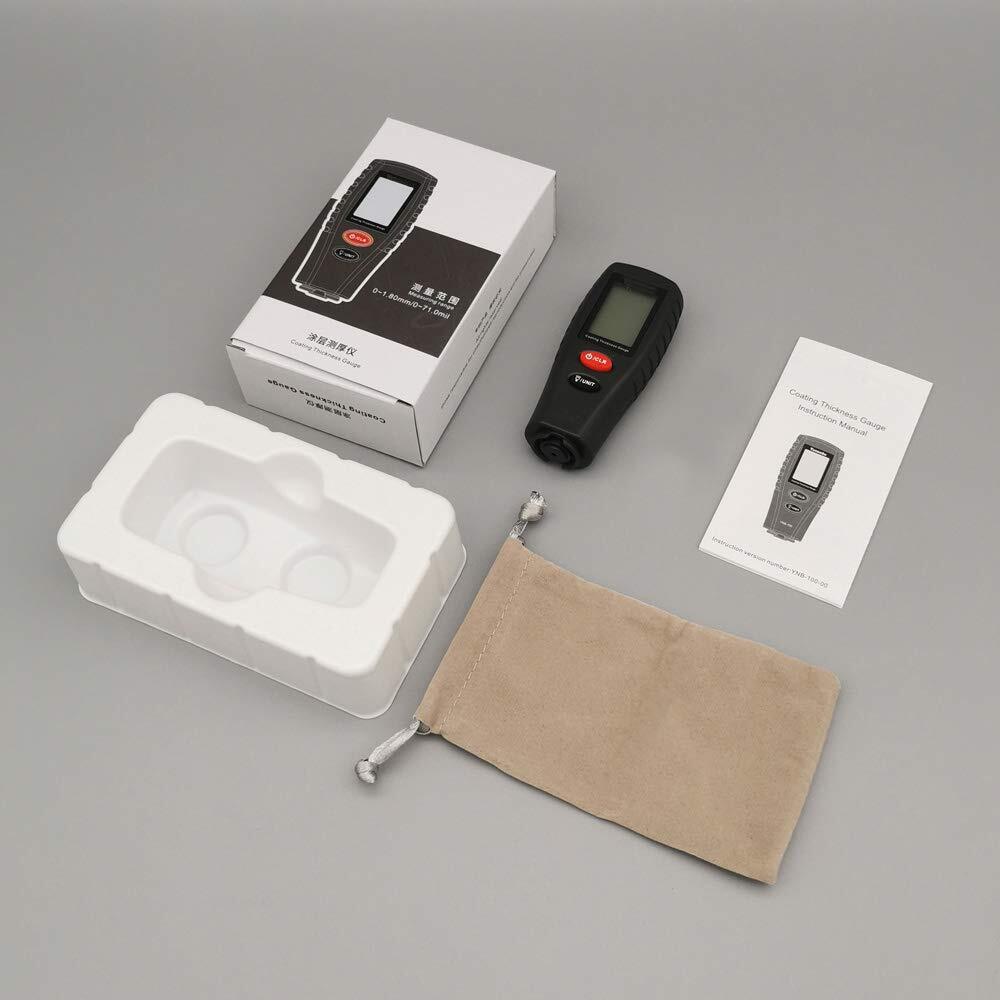 Grey Electromechanical Paint Thickness Gauge Lcd Mini Size Data Hold