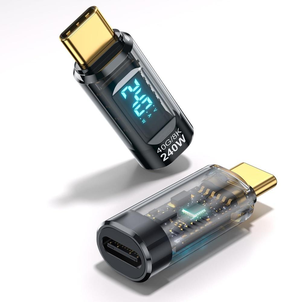 1in 240W USB-C Power Meter Tester with LED Display (PD240) – Black