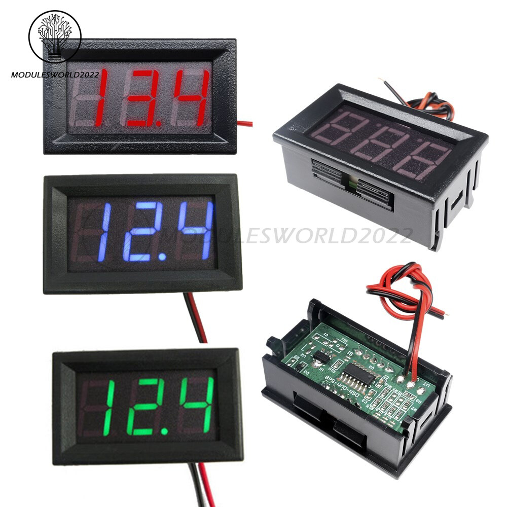 0.56″ DC AC 5V-30V-500V Digital Voltmeter Voltage Panel Meter Color LED Display