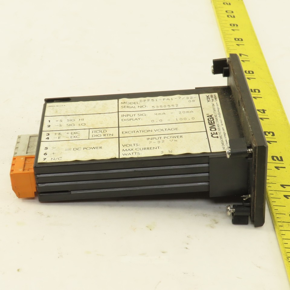 Omega DPF51-PA1-7/32-GR Mini Size Digital Panel Meter 3-1/2 Digit 7-32V