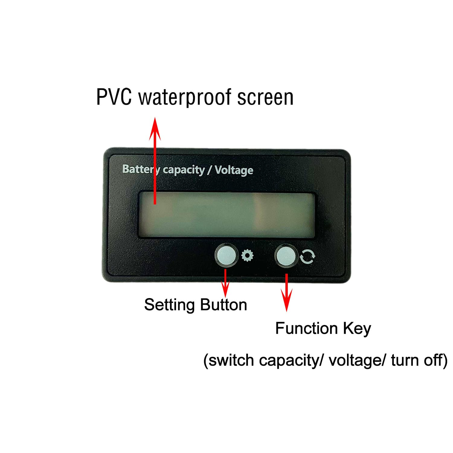 1/2x Battery Meter 12V Battery Capacity Voltage Indicator Battery Gauge Monitors