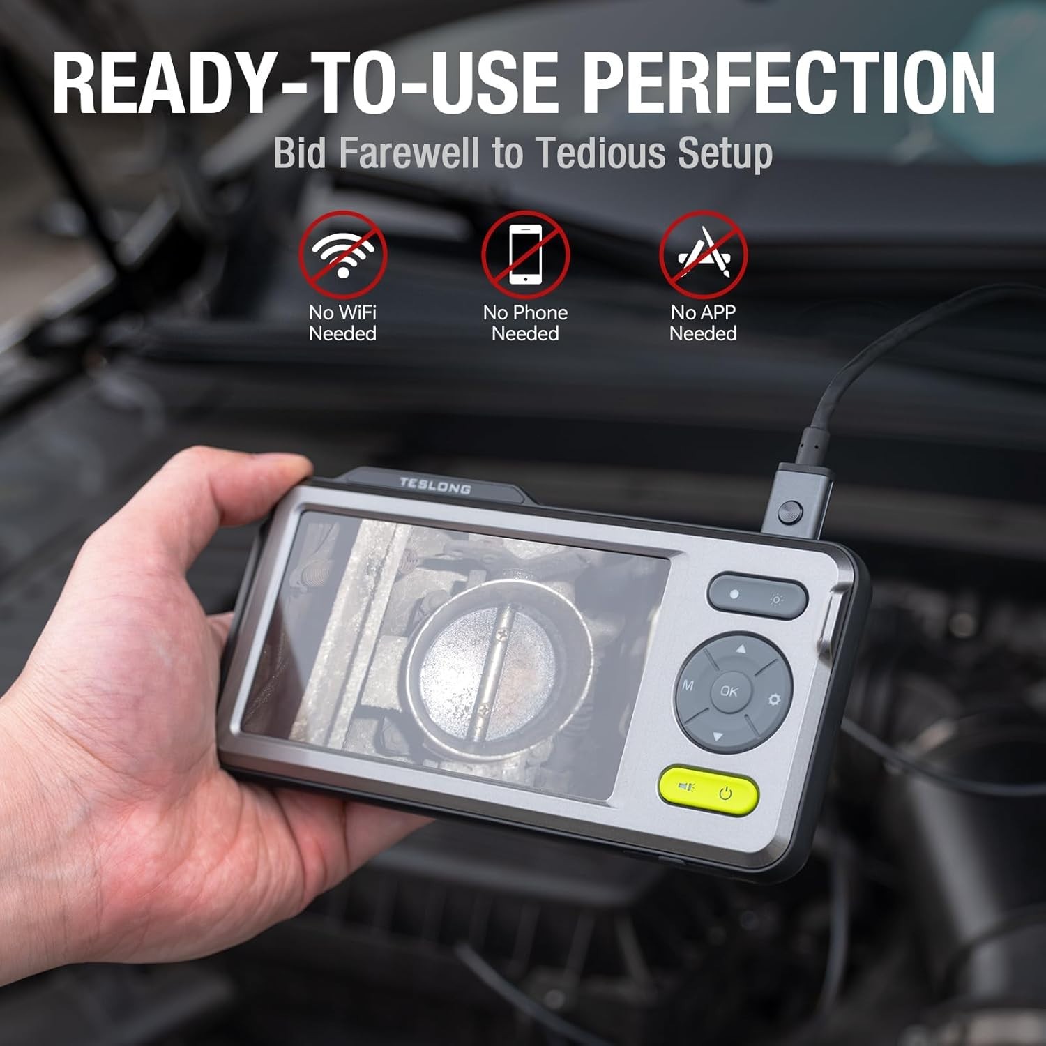 Dual Endoscope 1080P Borescope Inspection Camera Automotive w/ 32G Card 1.5M/5M