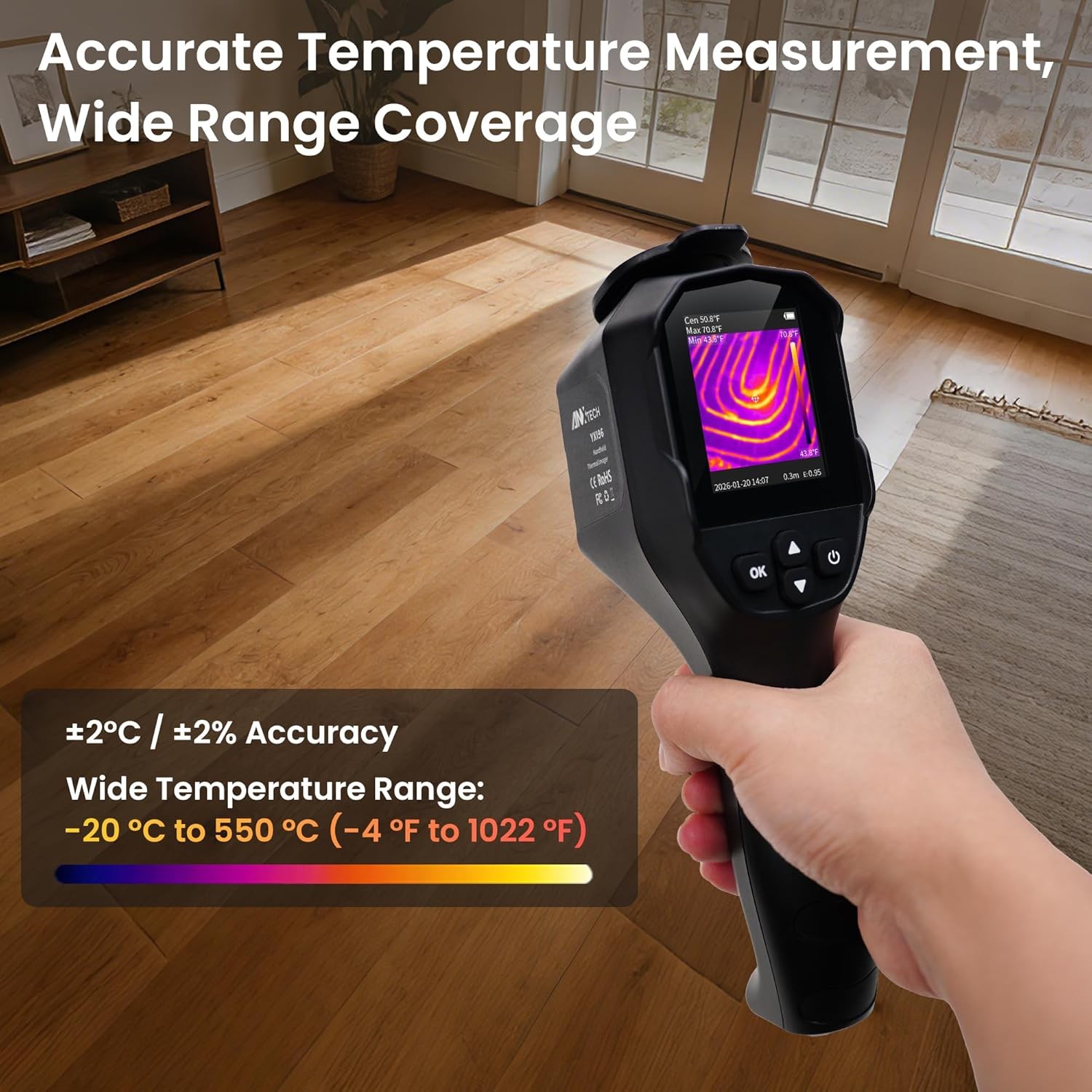 ANXTECH Thermal Camera Thermal Imaging Camera Handheld Infrared Imager 240*240