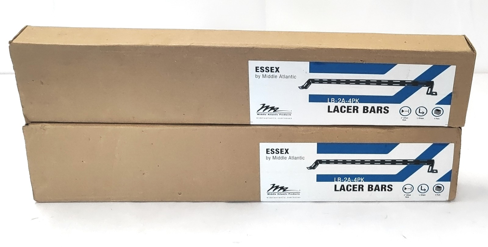 Lot of 2 4-Pack Middle Atlantic LB-2A-4PK 2″ Rack Cable Management Lacing Bars