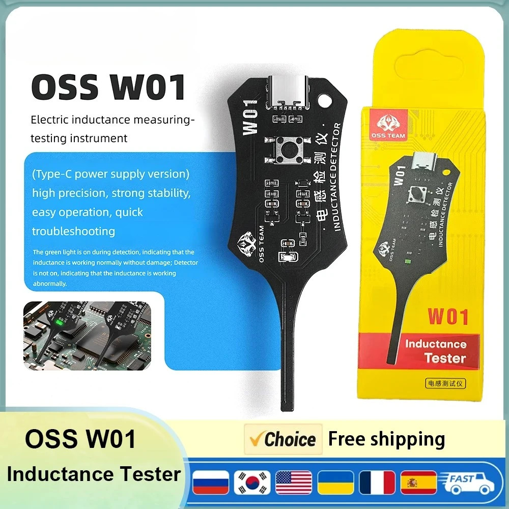OSS W01 2.0 Type-C Inductance Tester Motherboard Coil Circuit Tester for Mobile