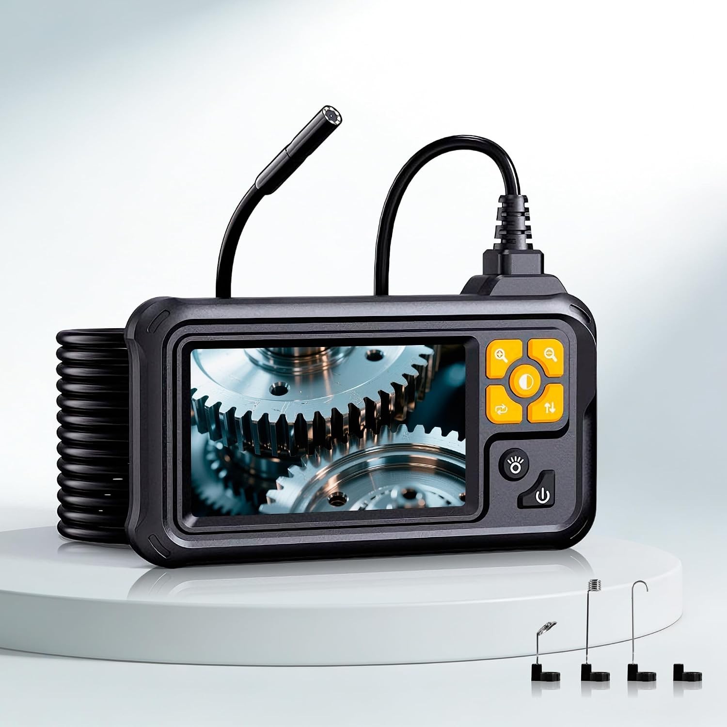 Industrial 1080P Inspection Camera with Lighting – 4.3 Inch Screen & Accessories