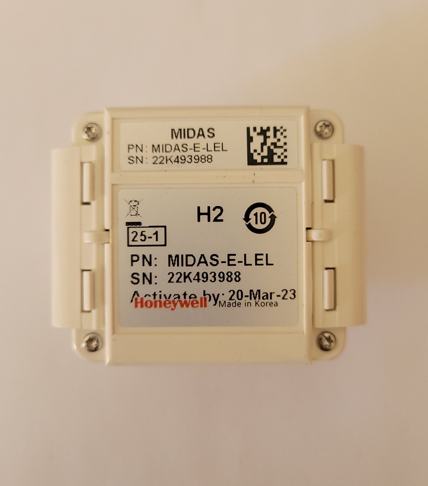 Honeywell MIDAS-E-LEL Gas Detector Sensor Cartridge Open box, 2 Years Remaining