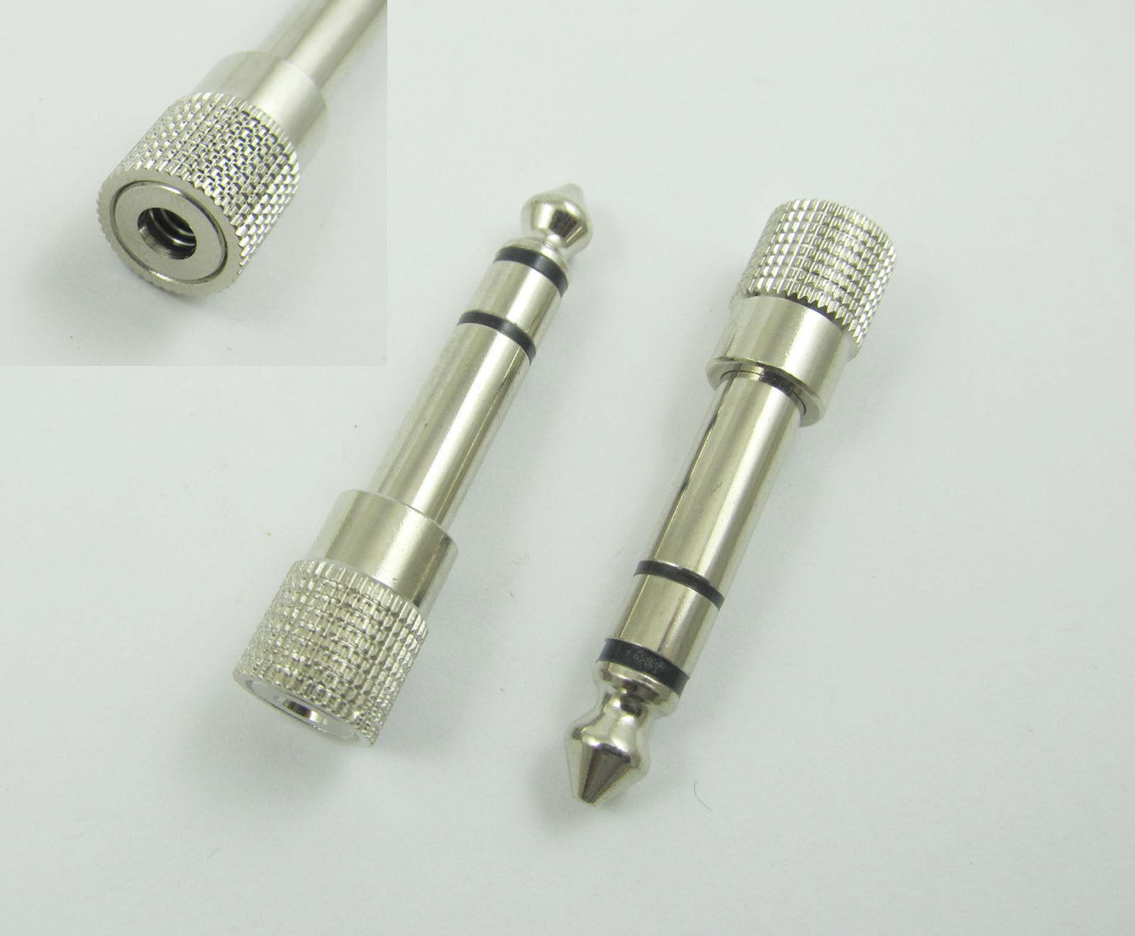 6.3mm 1/4″ Male Stereo To 3.5mm Female Headphone Audio Adapter Converter Nickel